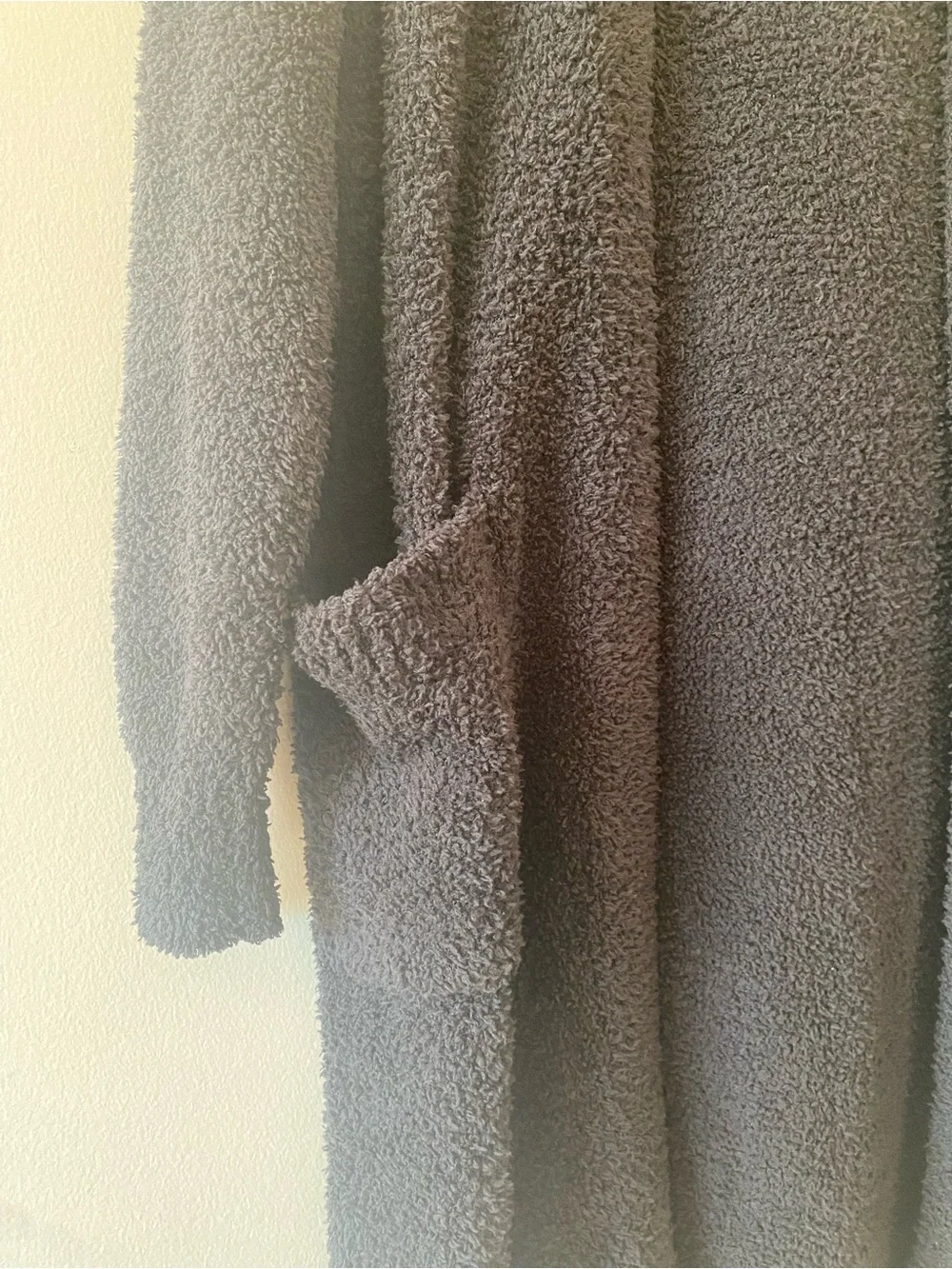 Lou & Grey Black Plush Hooded Maxi Cardigan — oversized - comfy - size XS